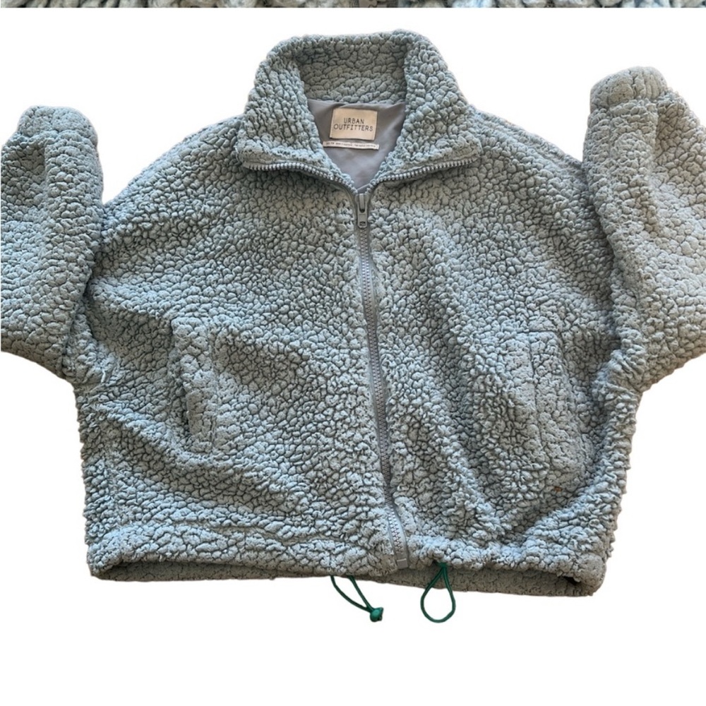 Urban Outfitters Cozy Blue Zip Up‎ Sherpa Jacket size M - Picture 2 of 5